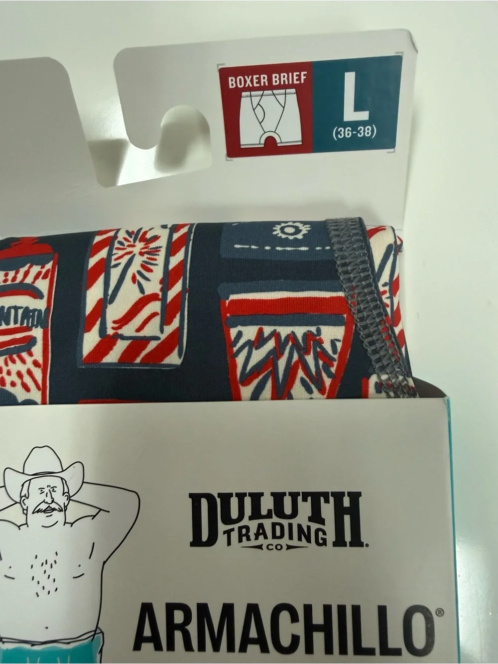 Duluth Trading Co Armachillo Boxer Briefs in Navy, Red, White Size L
